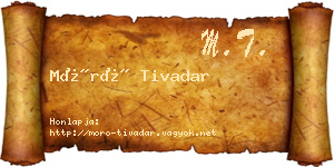Móró Tivadar névjegykártya